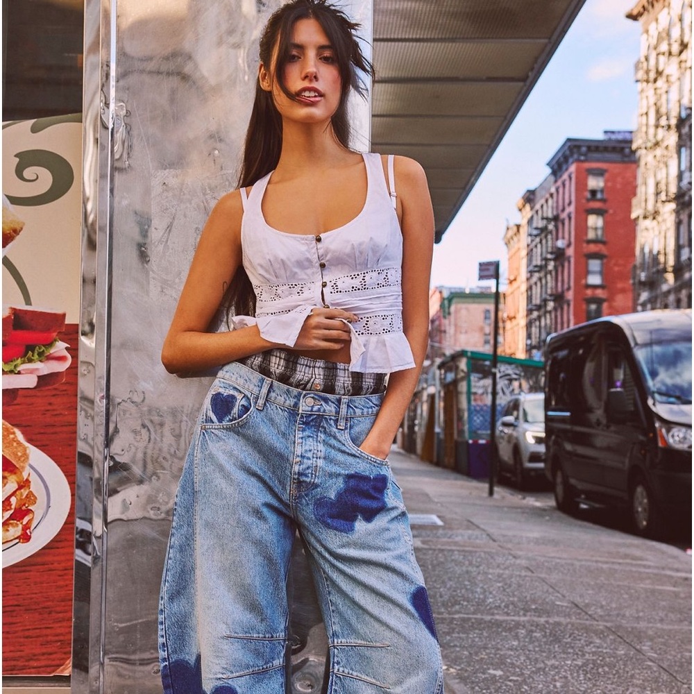 We the free good luck heart jeans by Free People in size 28